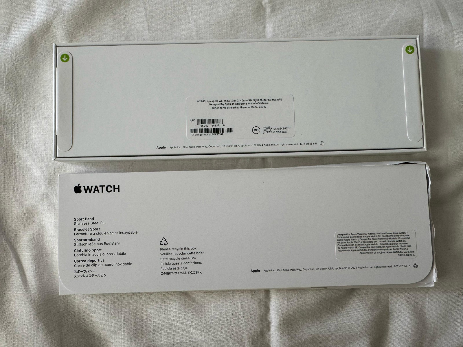 Apple Watch SE 2 40mm Starlight Aluminum – Starlight Sport Band MXEG3LL/A