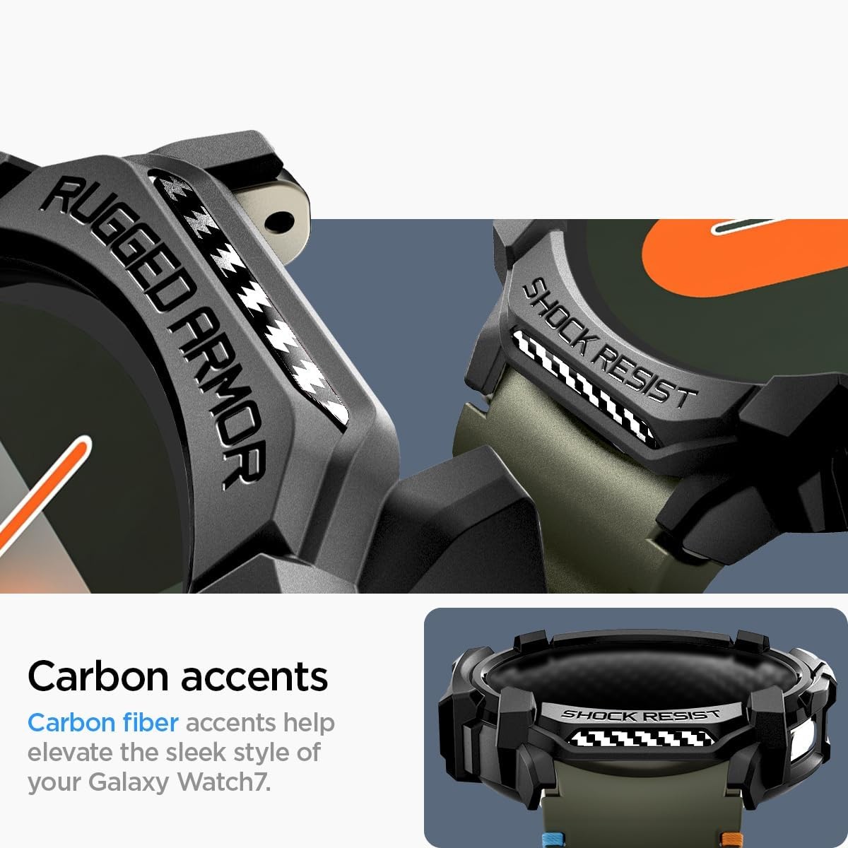 Rugged Armor Case For Samsung Galaxy Watch 7 44mm Durable TPU Cover