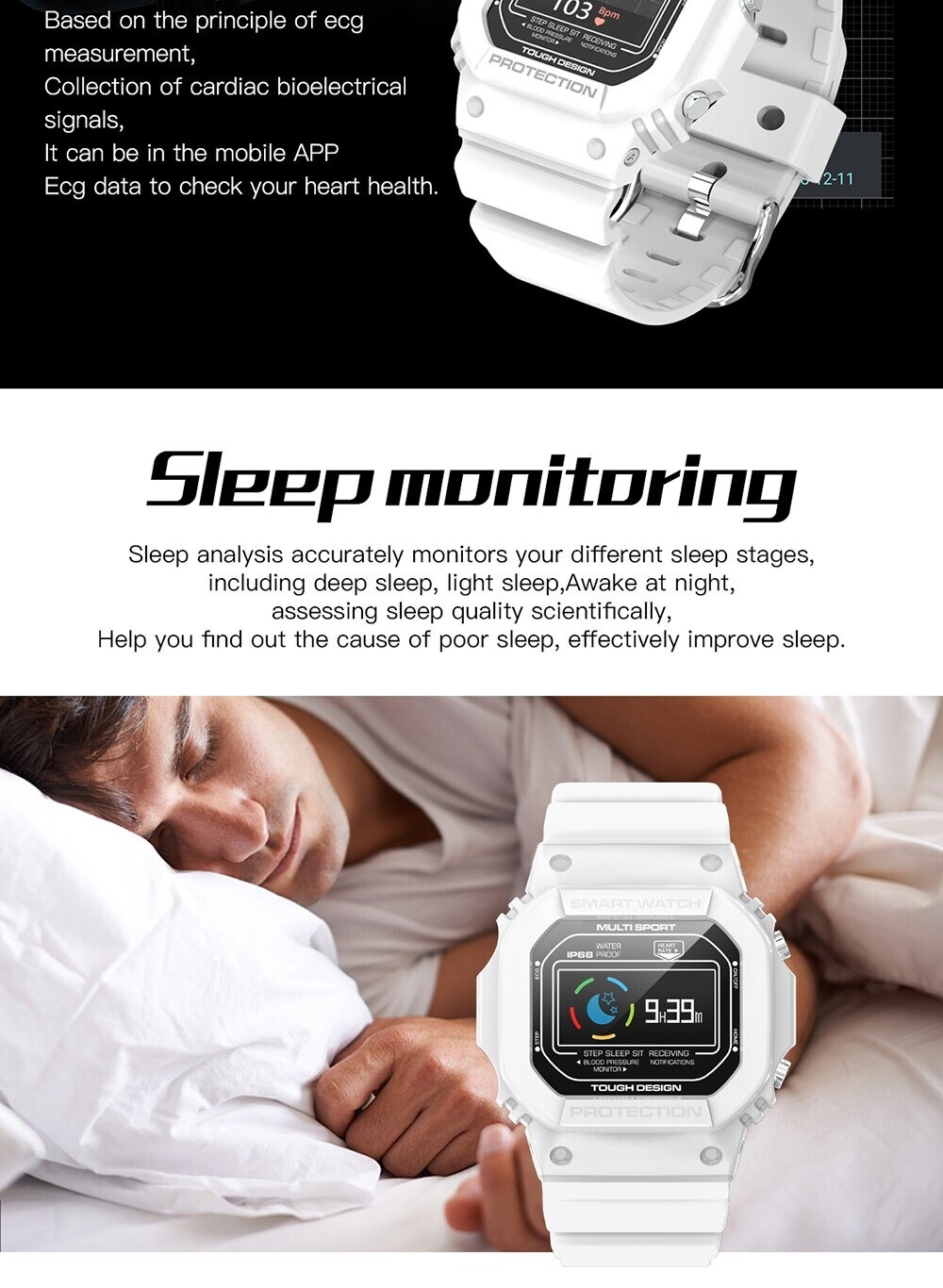 Smart Watch Men Bracelet Gents Fitness Tracker Touch Screen Waterproof Sport New