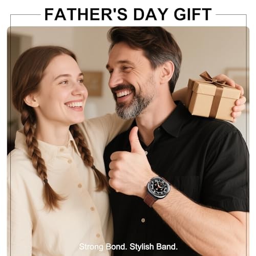Leather Strap/Band Compatible with Samsung Watch Ultra 47mm Magnetic Buckle Wome