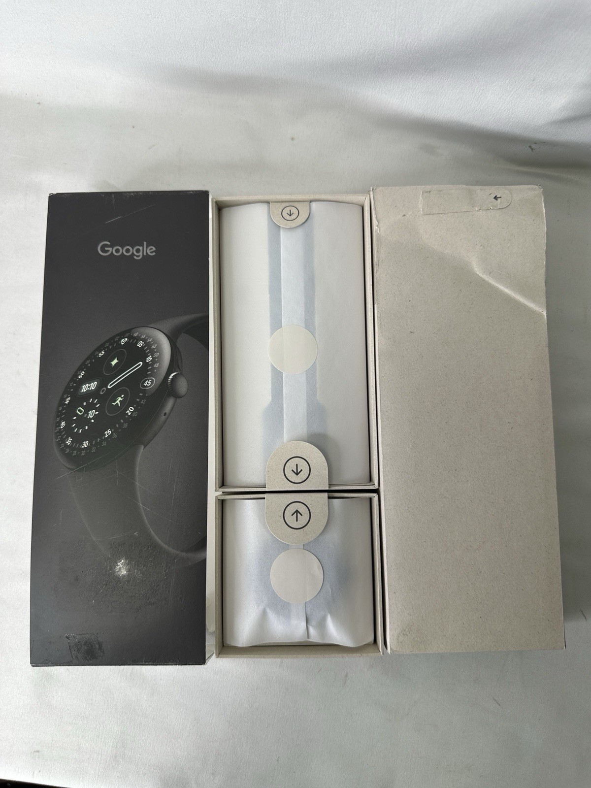 Google Pixel Watch 4 (45mm) Wi-Fi Matte Black – Obsidian Band Sealed – Open Box