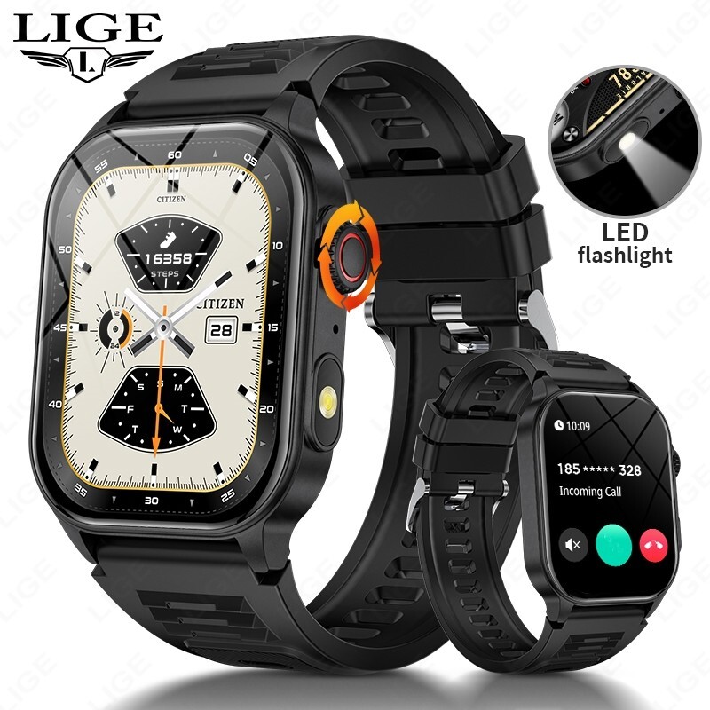 Smart Watch Men 2.01″ HD Screen Health Fitness Tracker Heart Rate 30m Waterproof