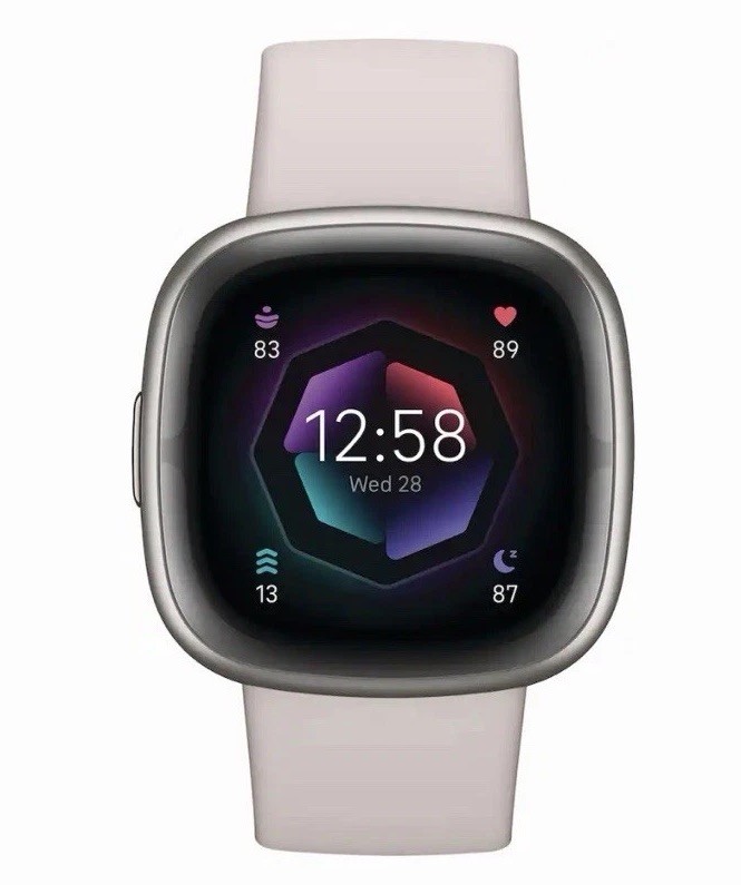 Fitbit Sense 2- White Band Silver case