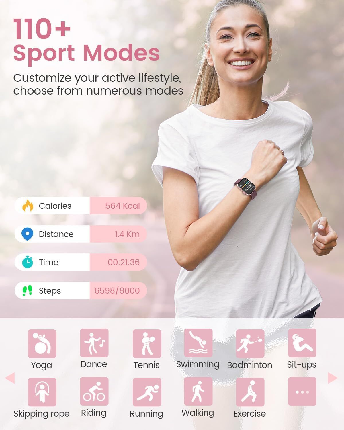 Smart Watches for Women,Fitness Tracker Smartwatch for Android Phones/iPhone