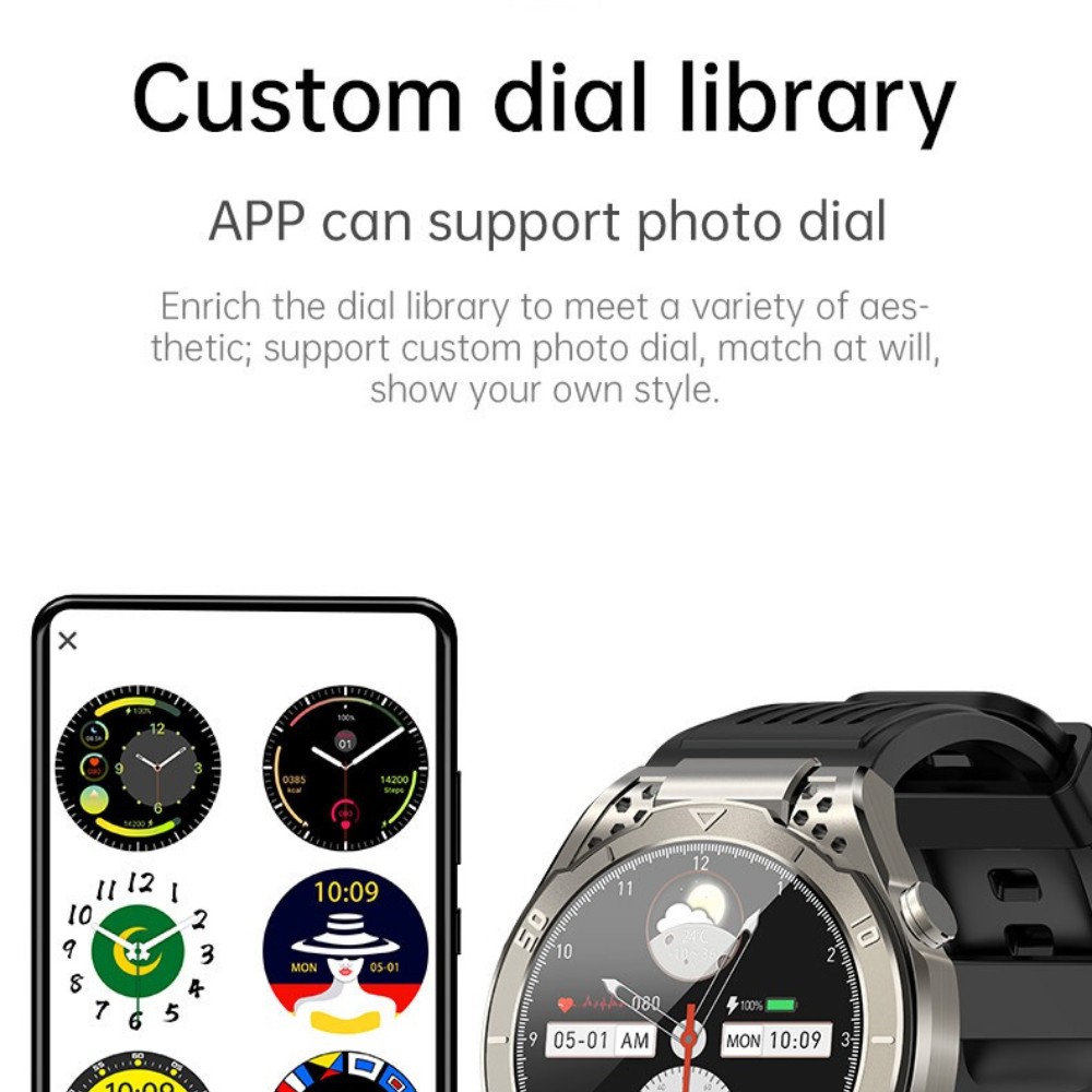 2026 Military Smart Watch For Men Bluetooth Call Rugged Tactical Fitness Tracker