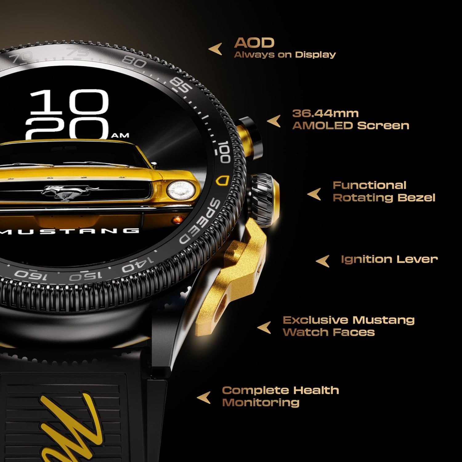GOBOULT Newly Launched Mustang Stallion Smart Watch 1.43” AMOLED Display, Rotat