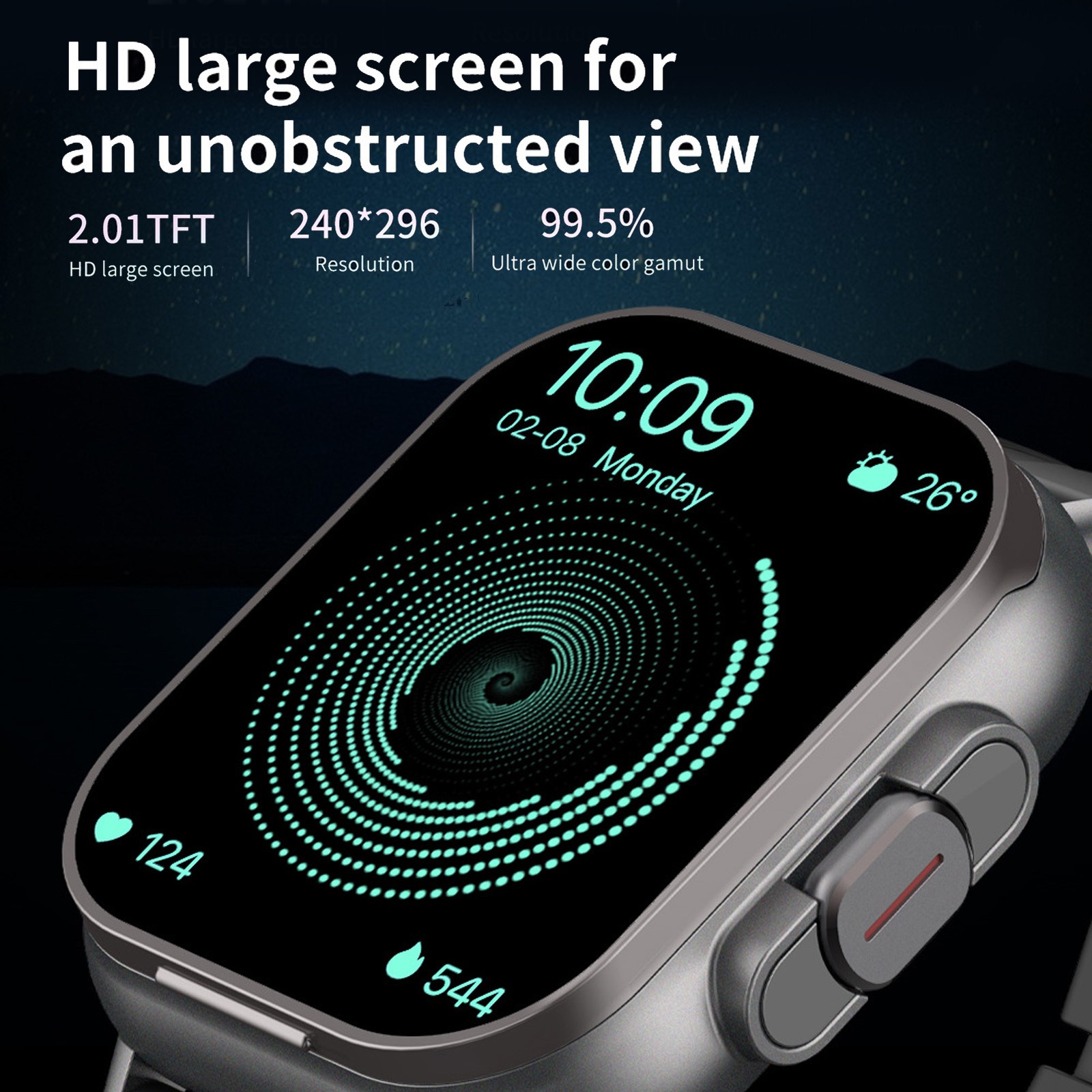2 In 1 Smart Watch With Earbuds HD Touch Screen Bluetooth Call For IOS