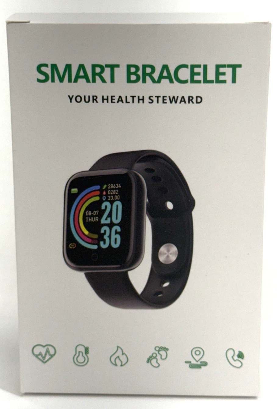 NEW = Smart Bracelet-Health Monitor-Checks Heart Rate, Blood Pressure, Clock