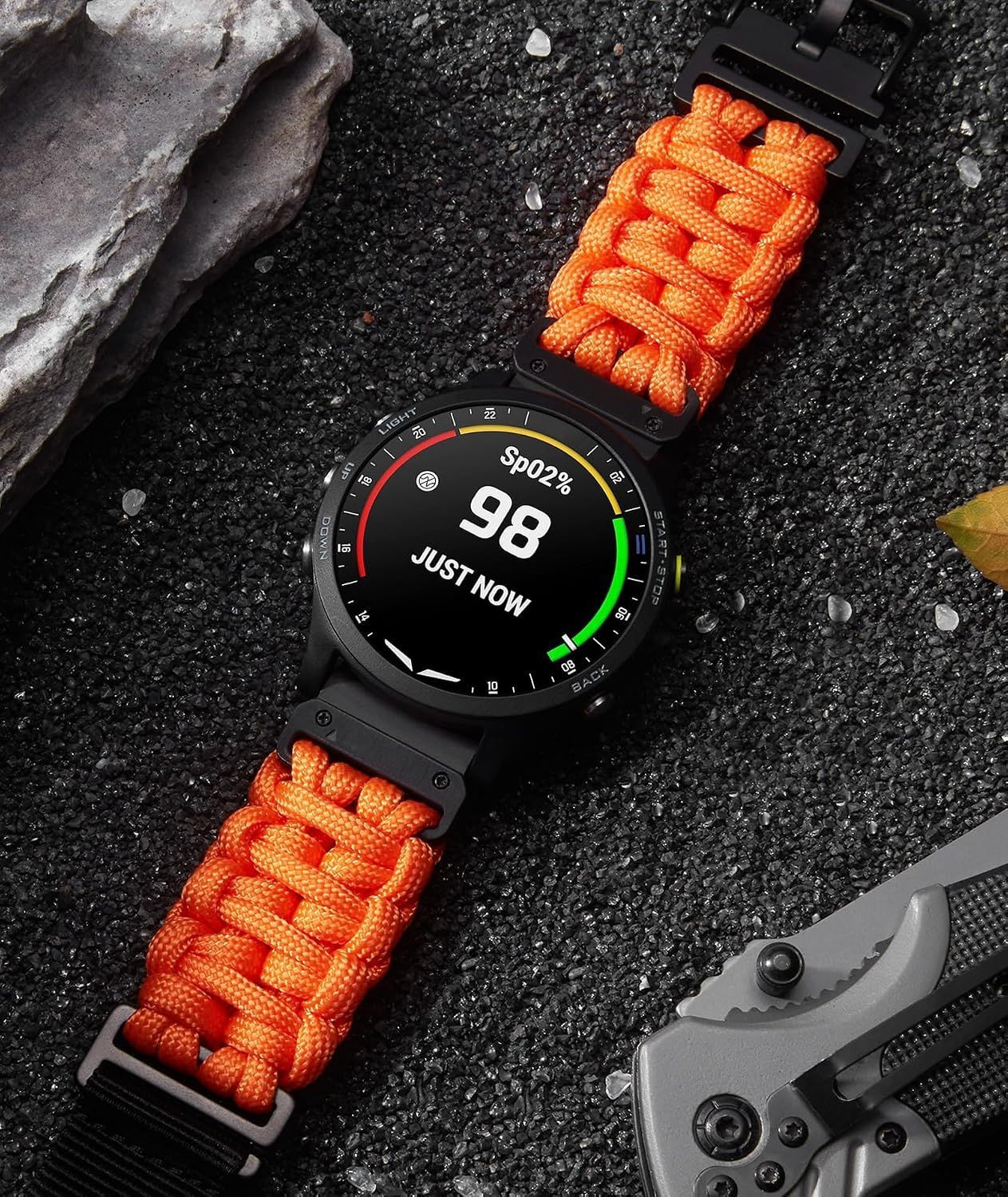 550 Paracord Strap Compatible with Garmin Fenix 20mm/22mm/26mm Rugged Design