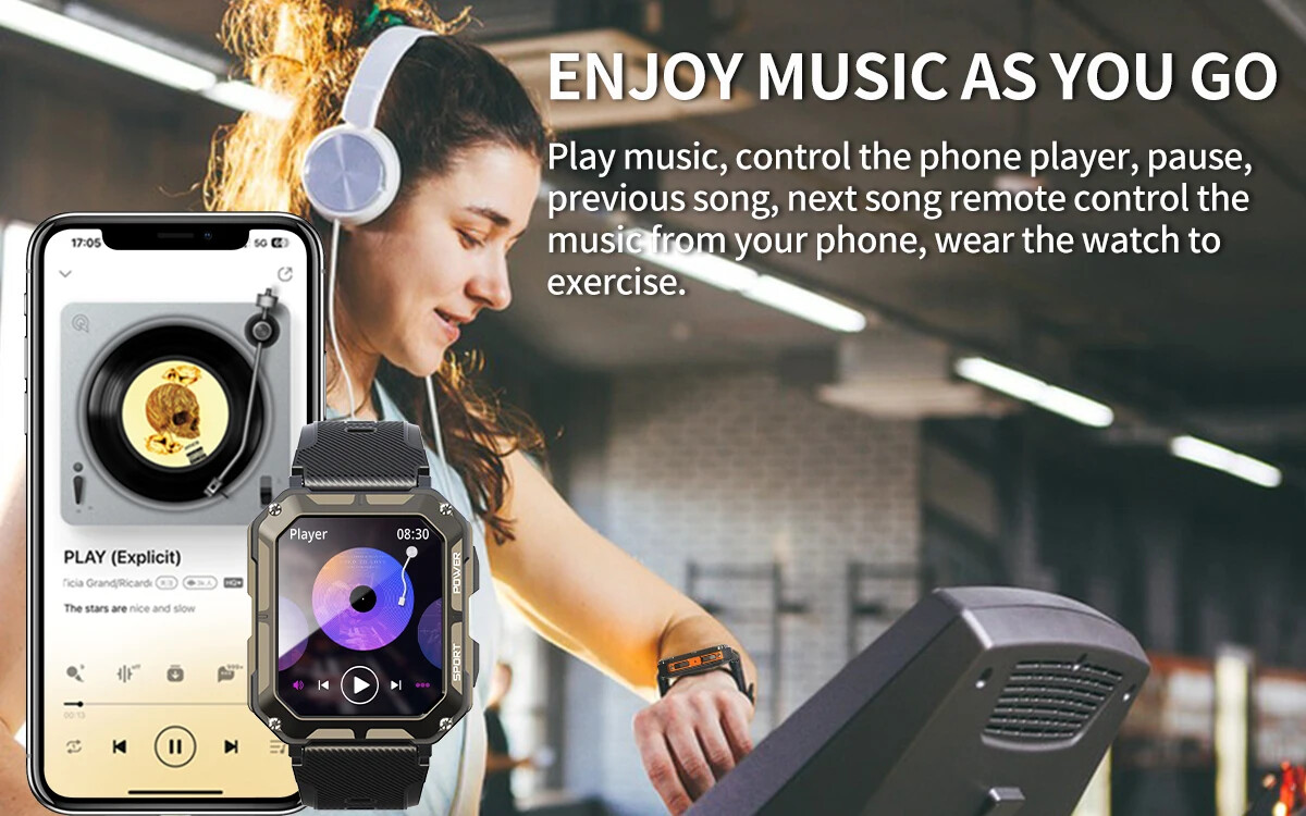C20 Pro Smart Watch Voice Assistant BT Wireless Sports Waterproof Android iOS