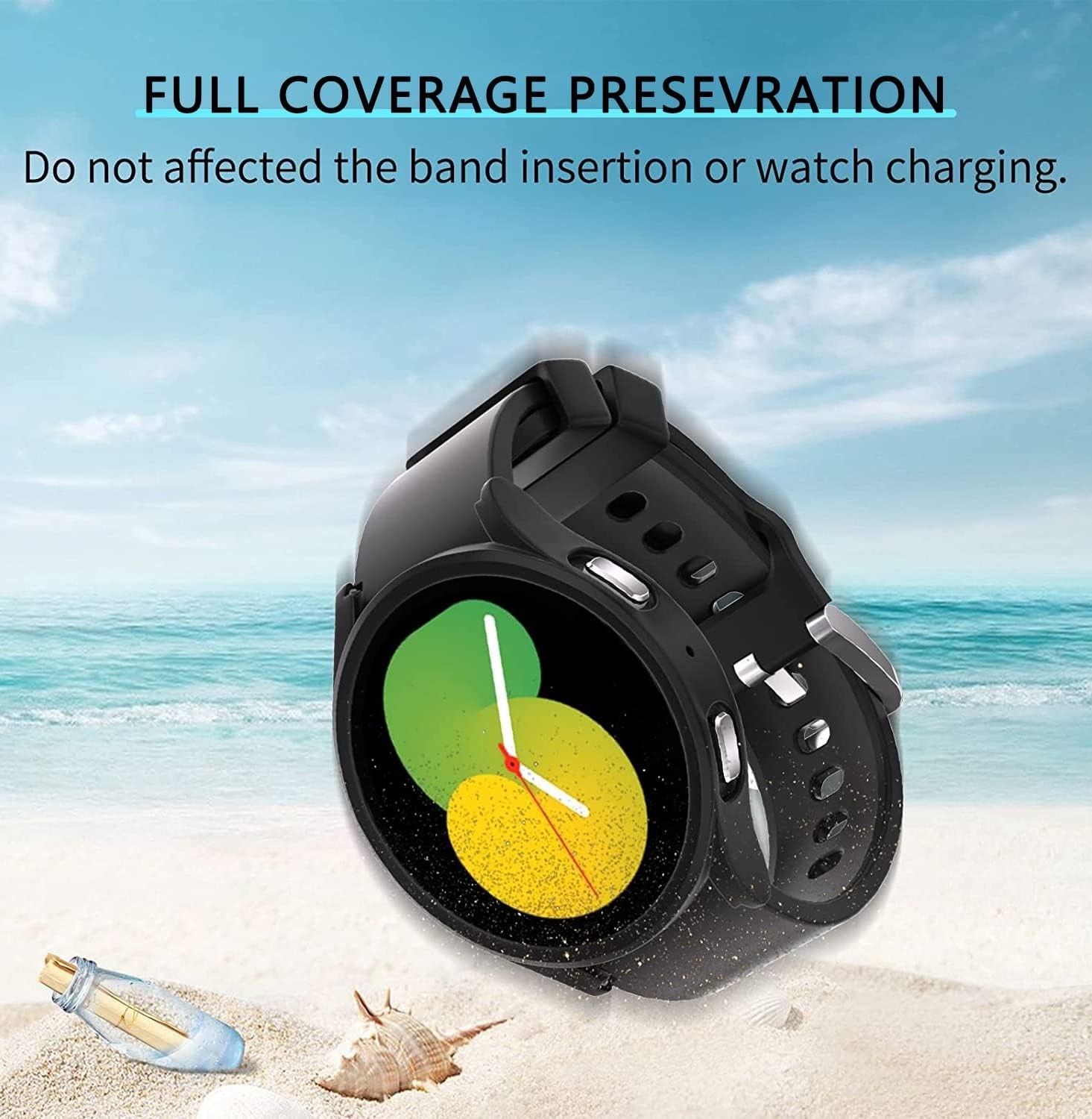 6+6 Pack Case and Screen Protector for Samsung Galaxy Watch 5 40mm Bubble Free