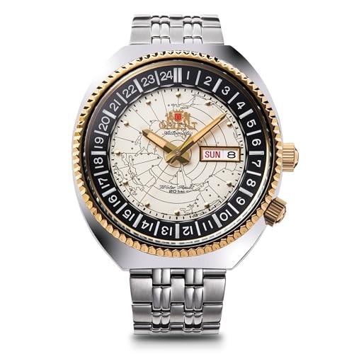 ORIENT WORLDMAP RN-AA0E01S Men’s Watch, White/Silver NEW