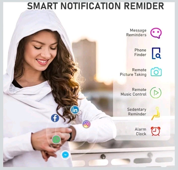 Fitness Smart Watch Tracker Heart Rate For Women Men Blood Oxygen Monitor