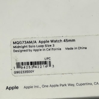 APPLE WATCH 45MM SOLO LOOP – SIZE: 3 – MIDNIGHT