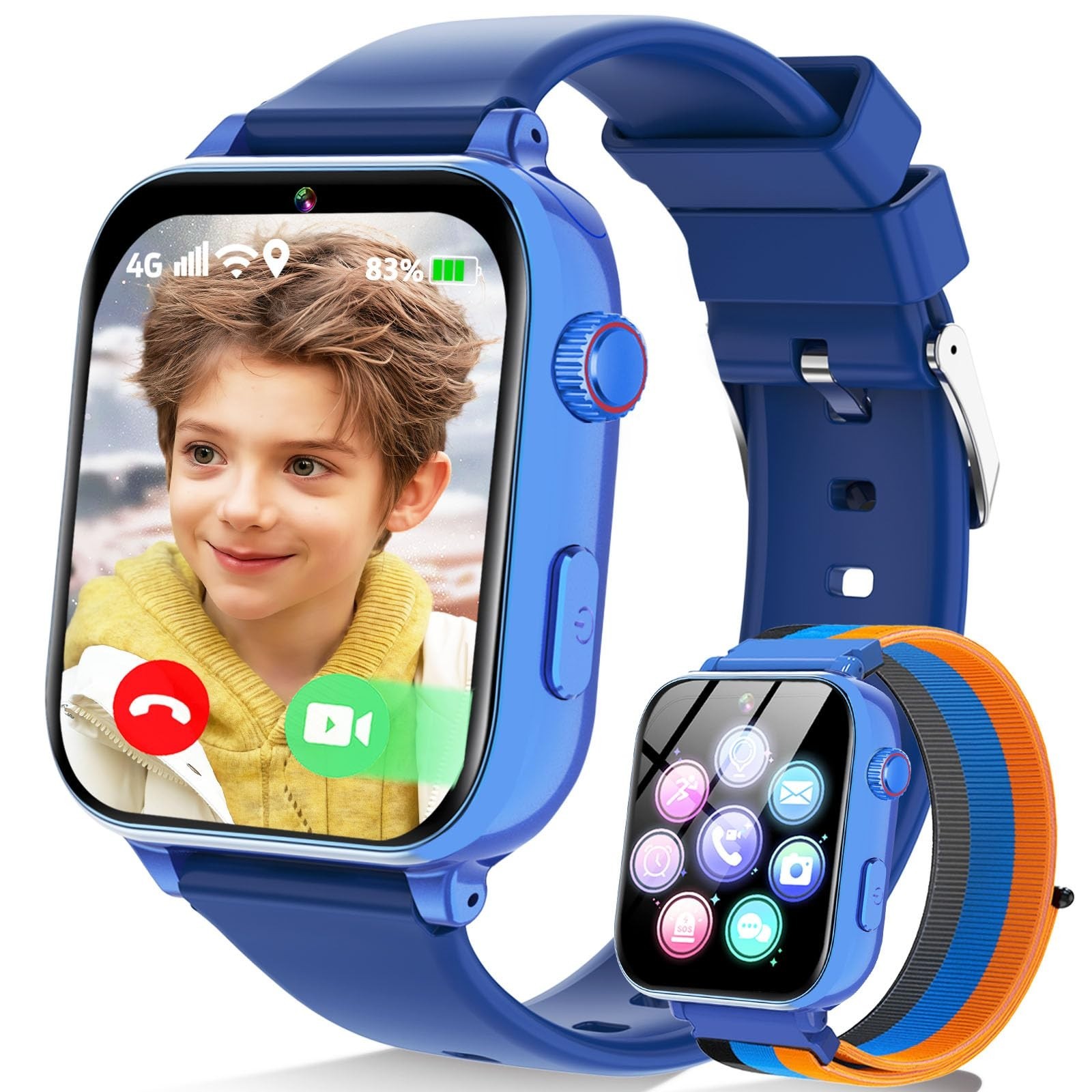 4G Kids Smart Watch Phone GPS Tracker Video Call SOS Camera for Boys Girls 4-12