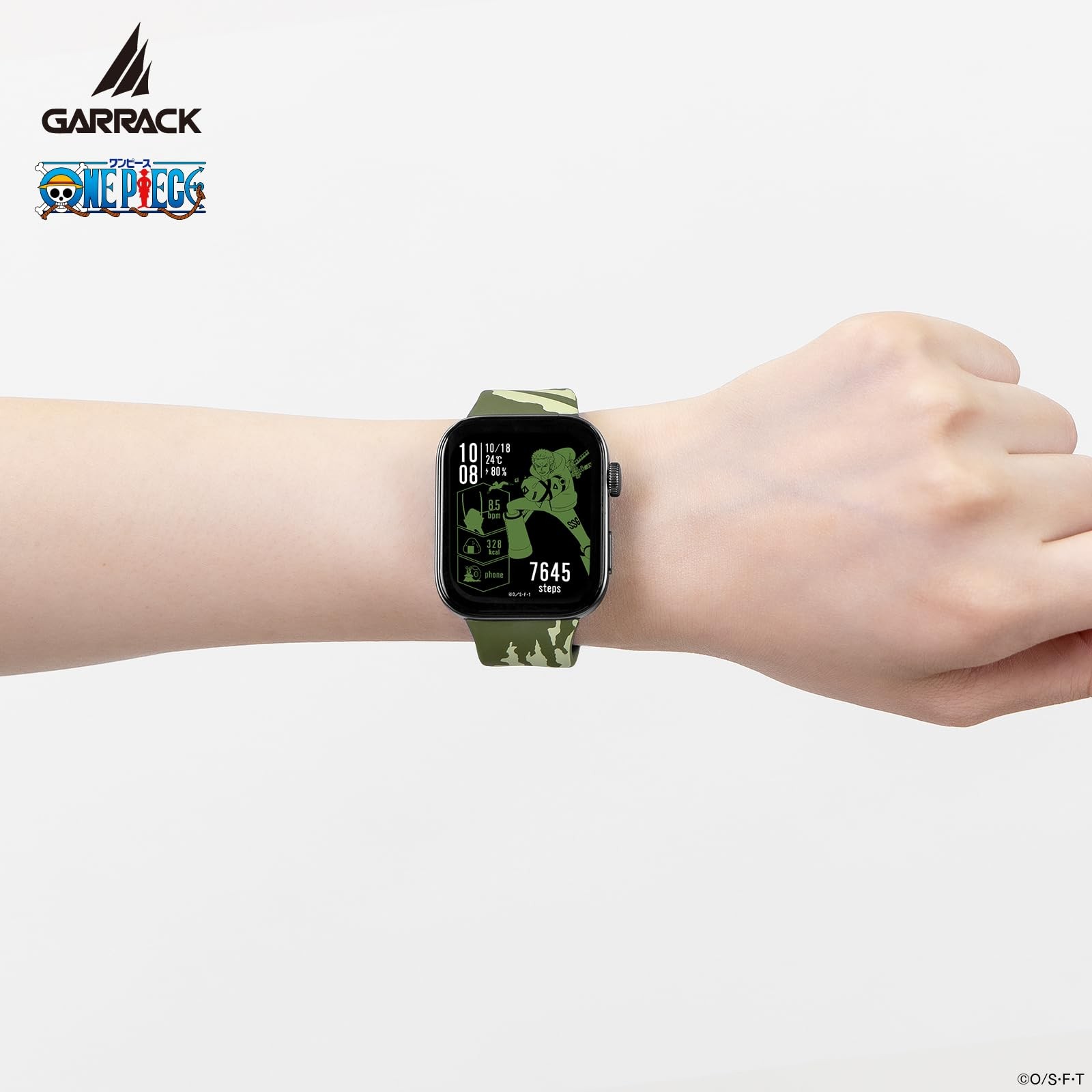 One Piece Zoro Smartwatch AMOLED Green Dial HUC-OP-FT3-Z Garrack 5ATM Watch