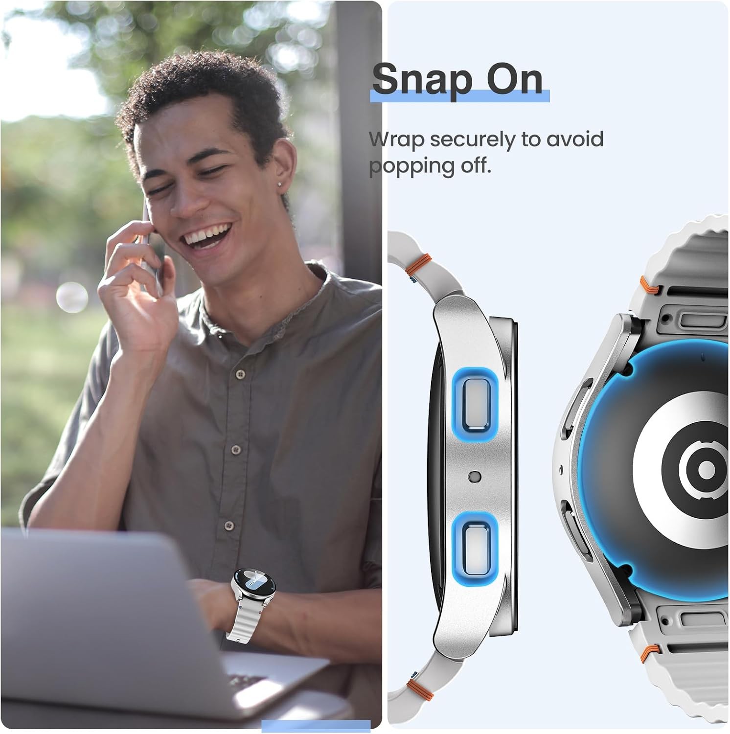 2-Pack Protective Case with Screen Protector for Samsung Galaxy Watch 7 44mm