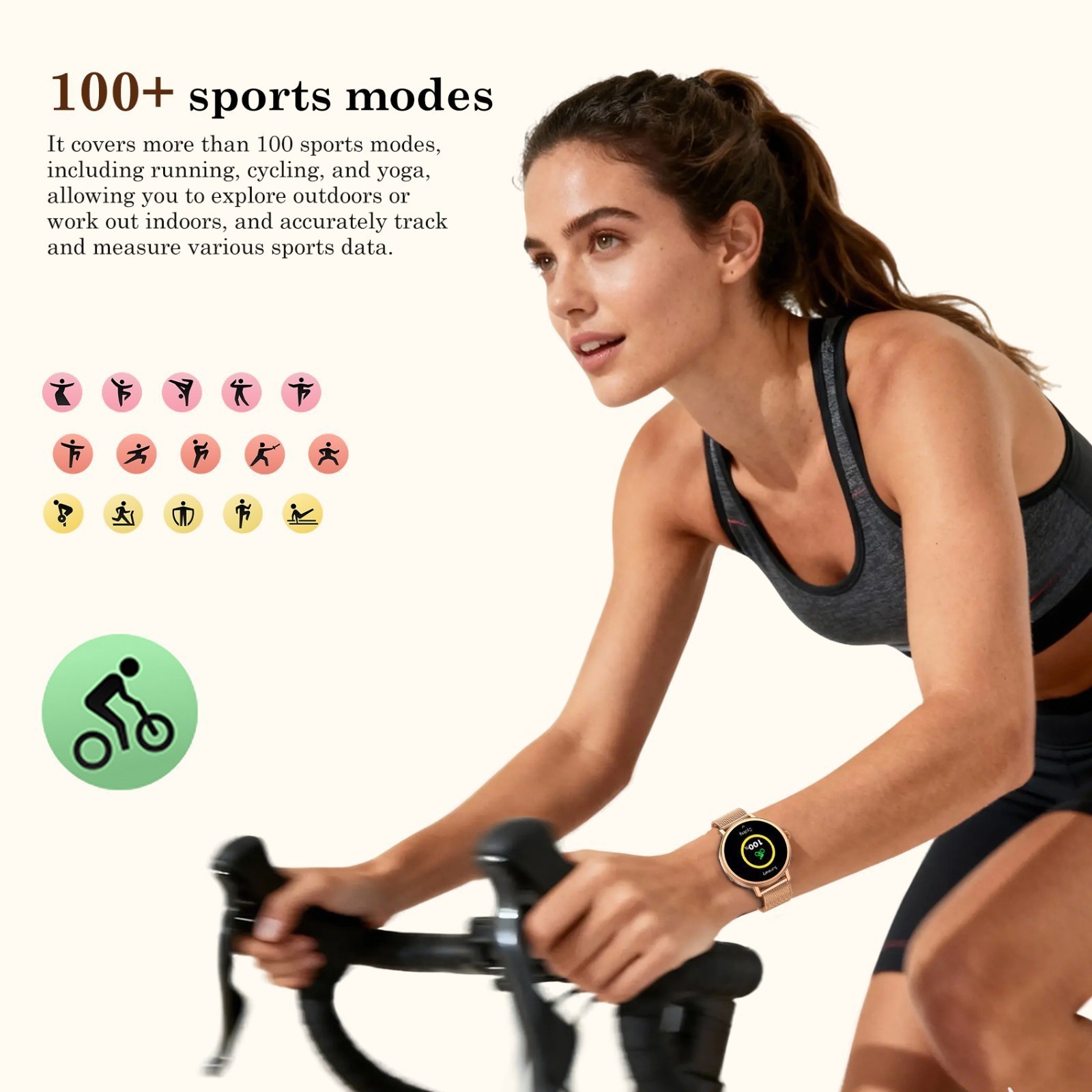 Bluetooth Smart Watch Heart Rate 100+ Sports Modes Fitness Tracker Call Make New