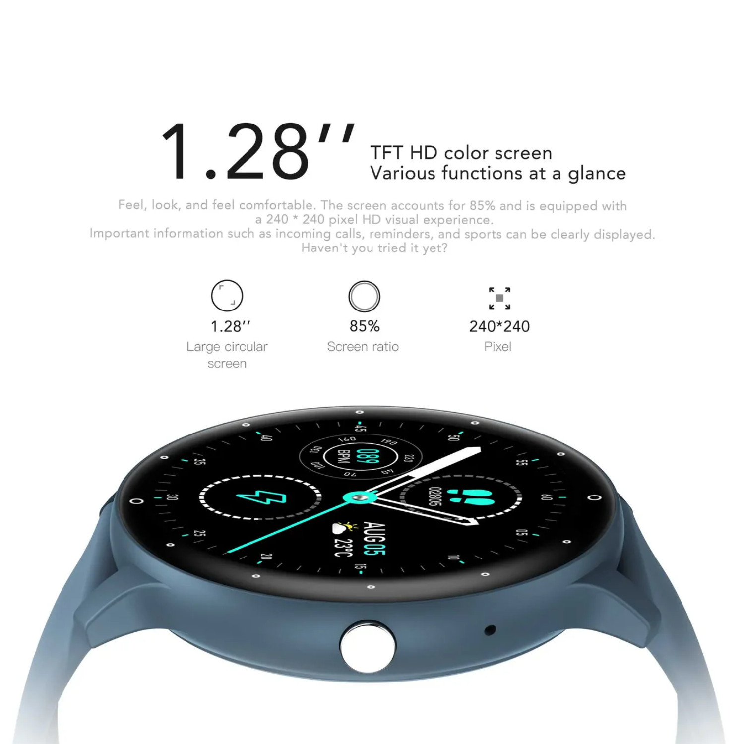 Smart Watch ZL02CPro 1.28″ Fitness Running Smartwatch for Men & Women Waterproof