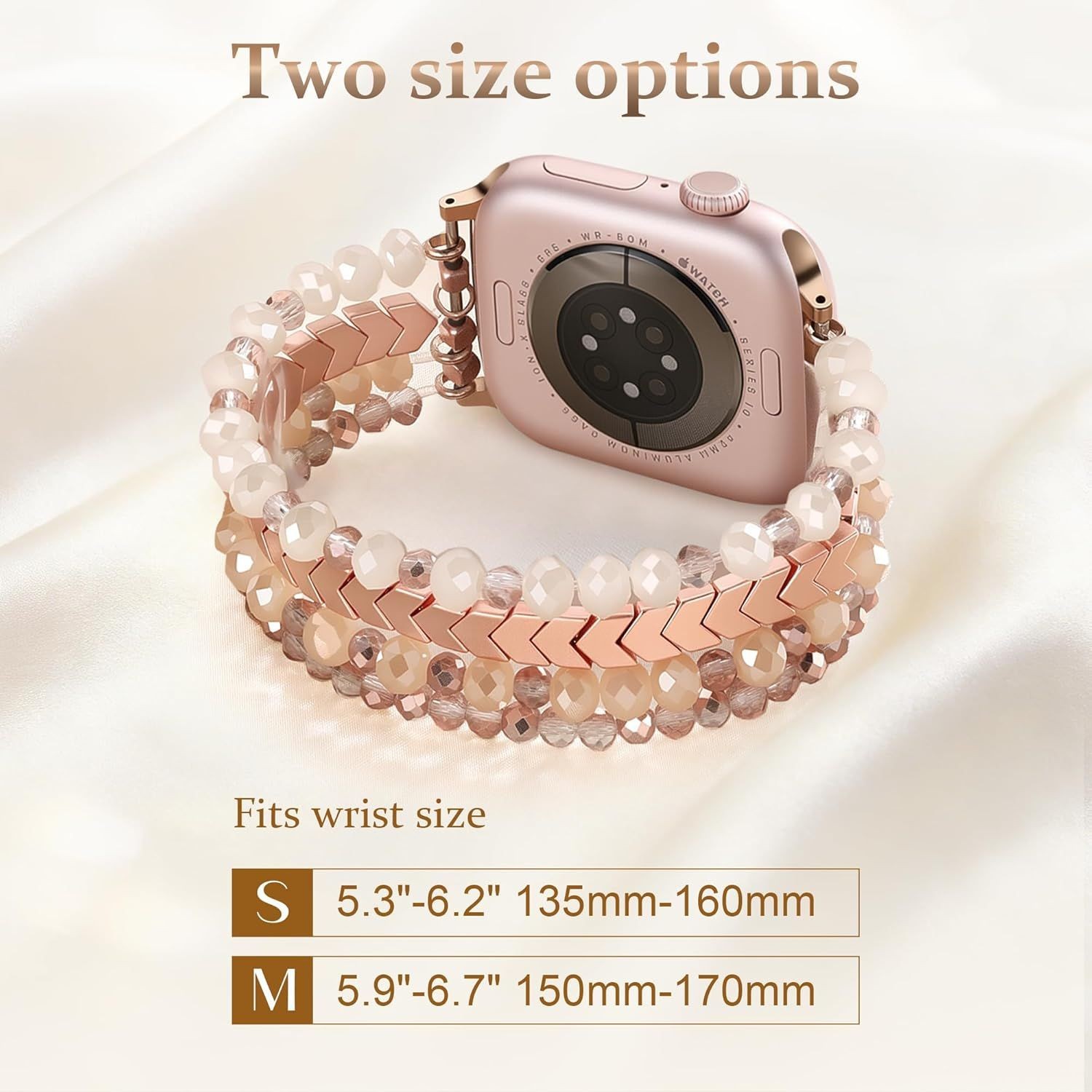 Beaded Bracelet Strap Compatible with Apple Watch 42mm 38mm Fashion Dressy