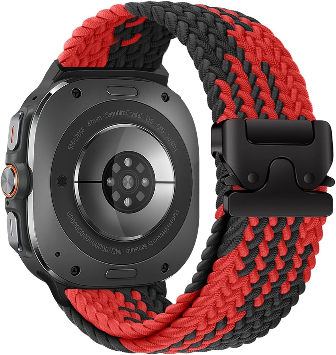 Stretchy Braided Sport Strap for Galaxy Watch Ultra 47mm, Upgrade Buckle