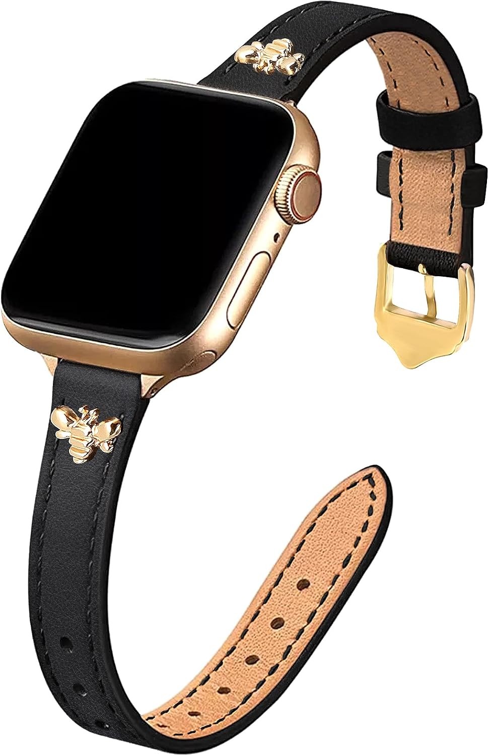 Genuine Leather Band for Apple Watch Series 7, 38mm 40mm 41mm – Slim Design