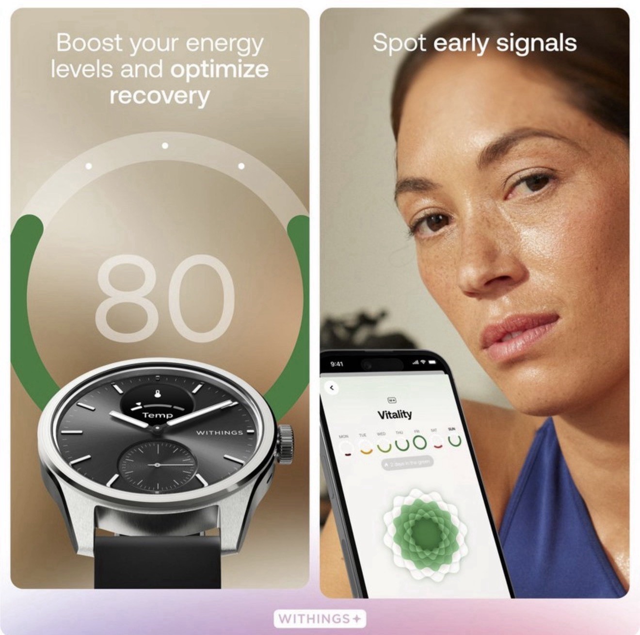 Withings ScanWatch 2 – Heart Health Hybrid Smartwatch – 42mm – Black/Silver NEW