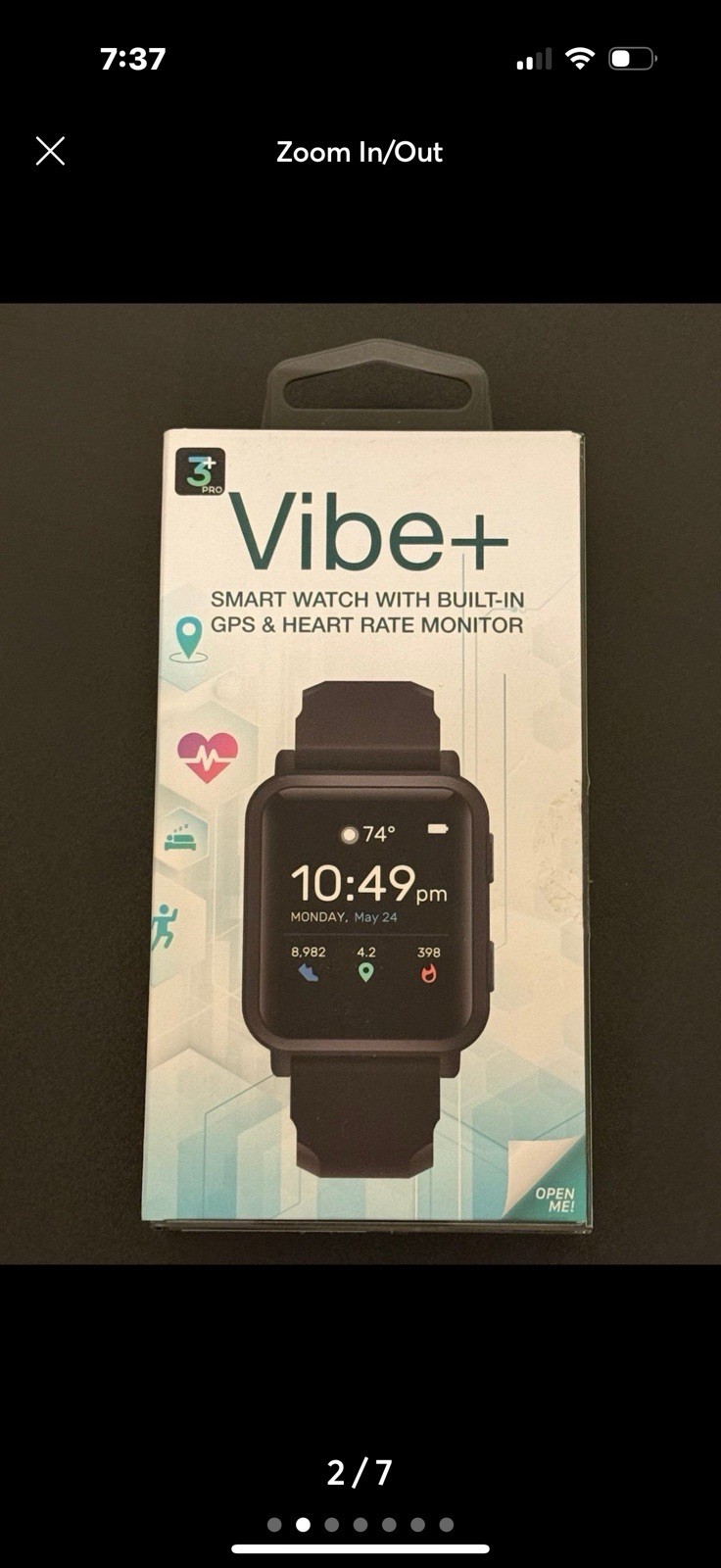 3Plus Pro Vibe+ smart watch with built in GPS and Heart Rate Monitor