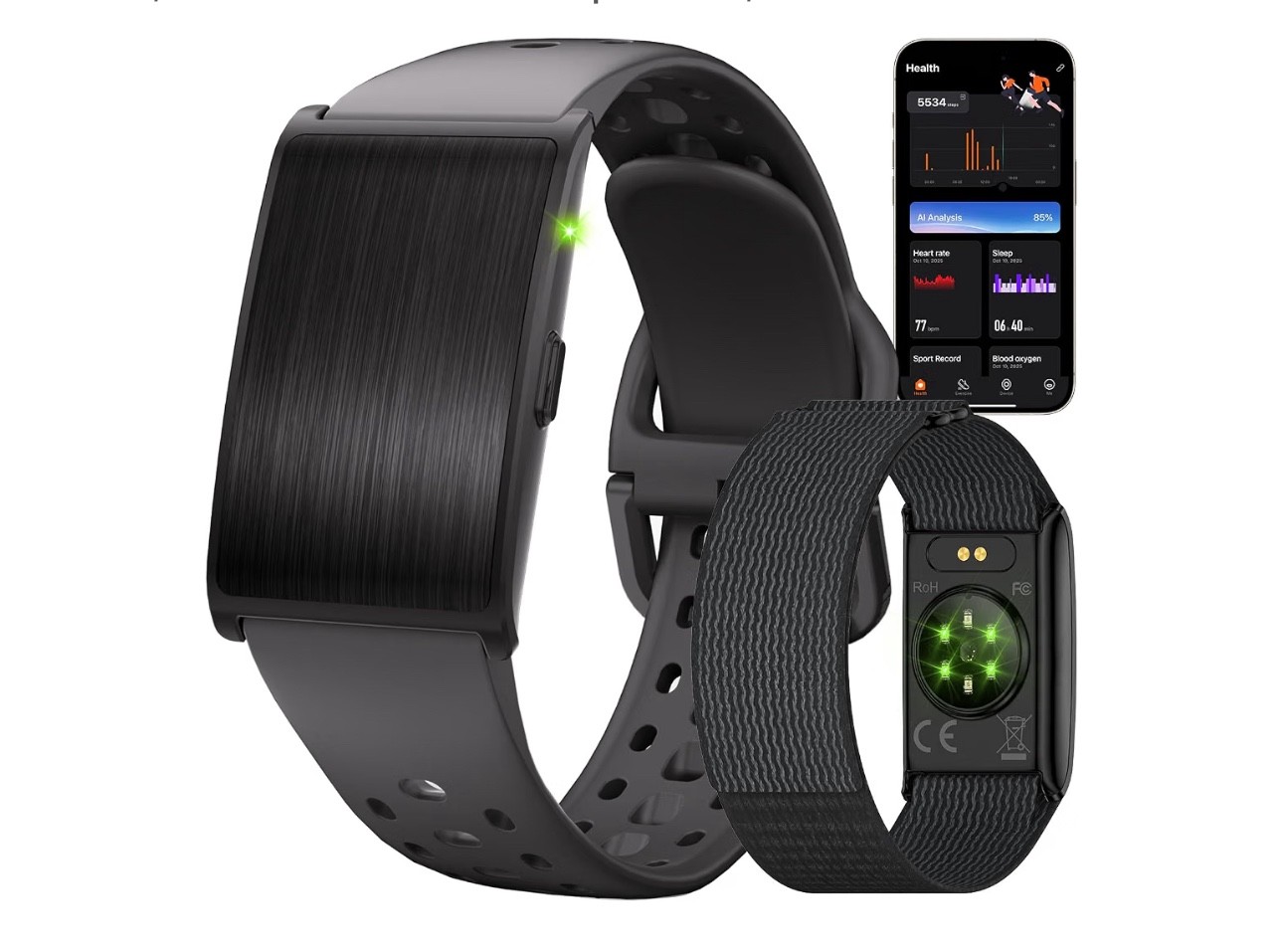 Smart Bracelet for Men Women, Activity Health Fitness Trackers with 60-Day bat..