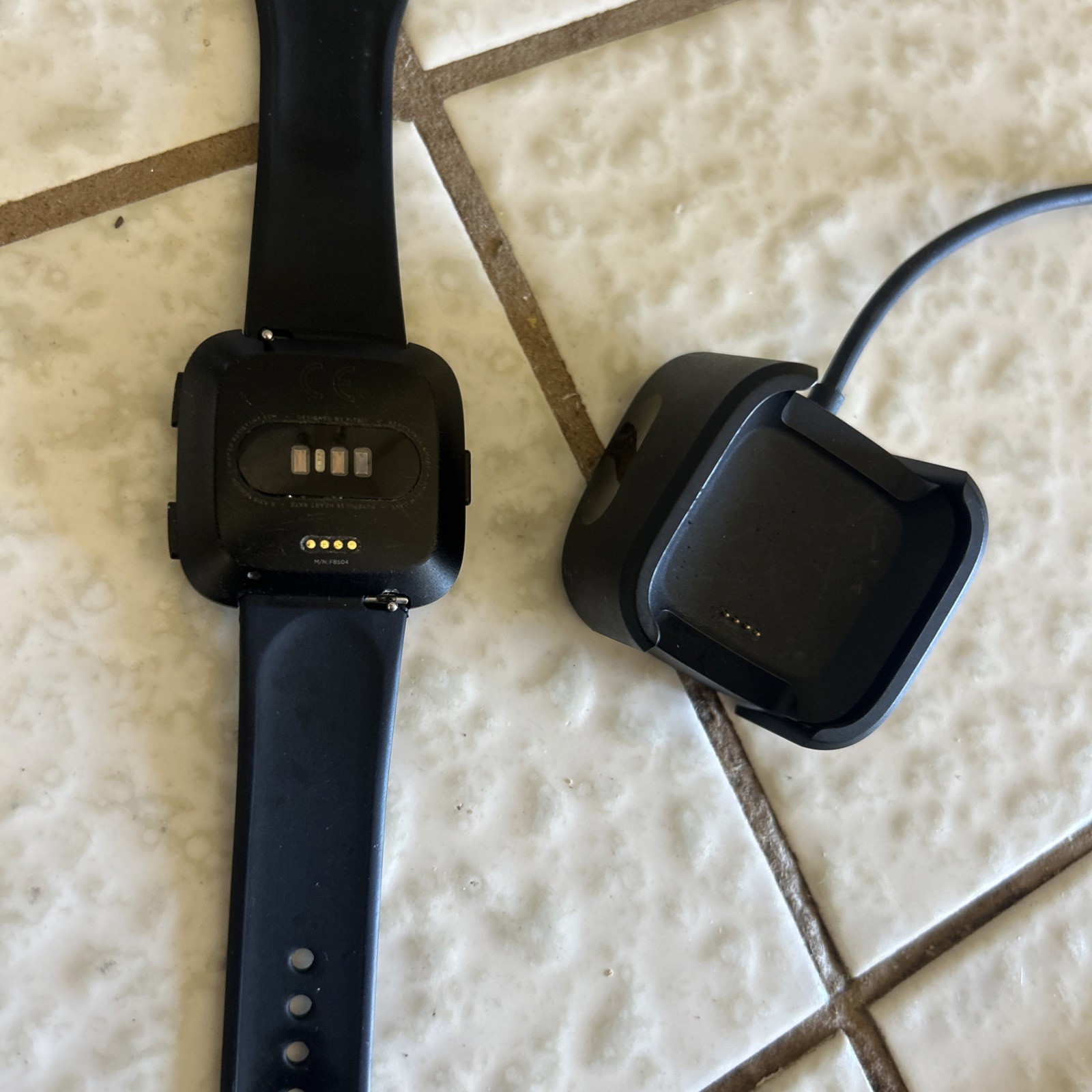 Fitbit Versa 2 Tracker, Black W/ Cord