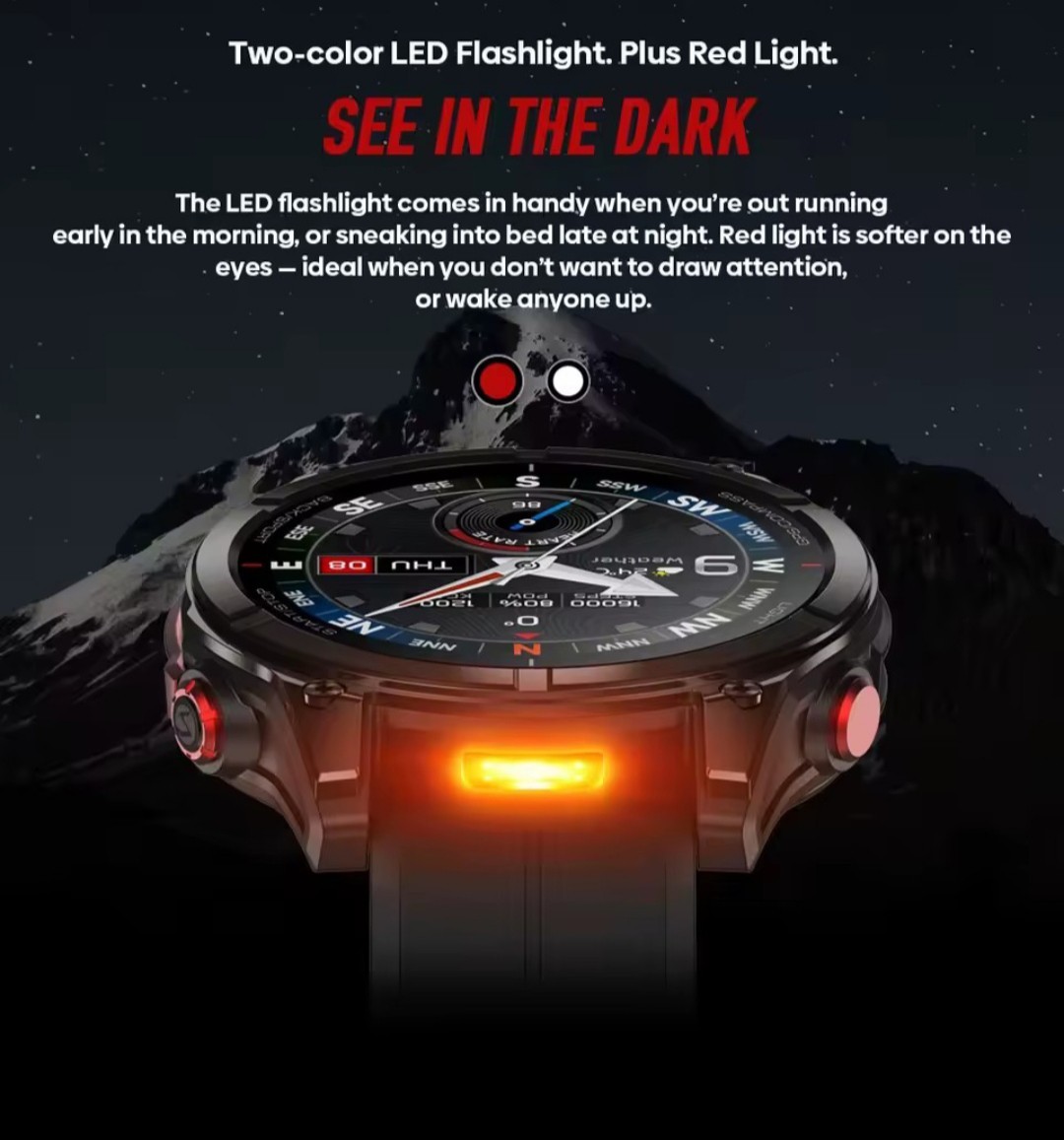 Zeblaze Stratos 4 GPS Smartwatch AMOLED Compass Barometric Alti BT Call 5ATM WP