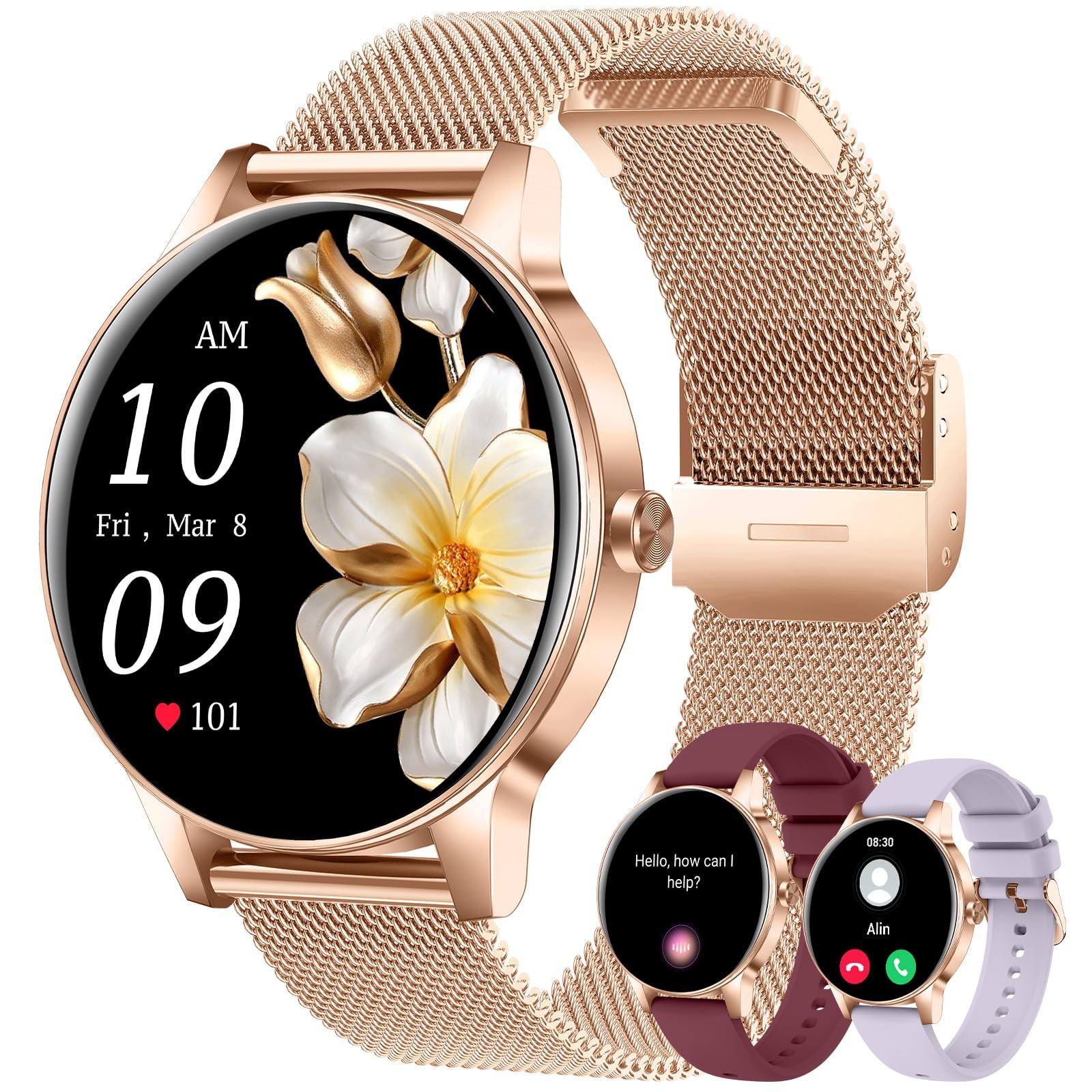 for (Answer/Make Calls), 1.27″ HD Screen Fitness Tracker with Heart Rate/Slee…