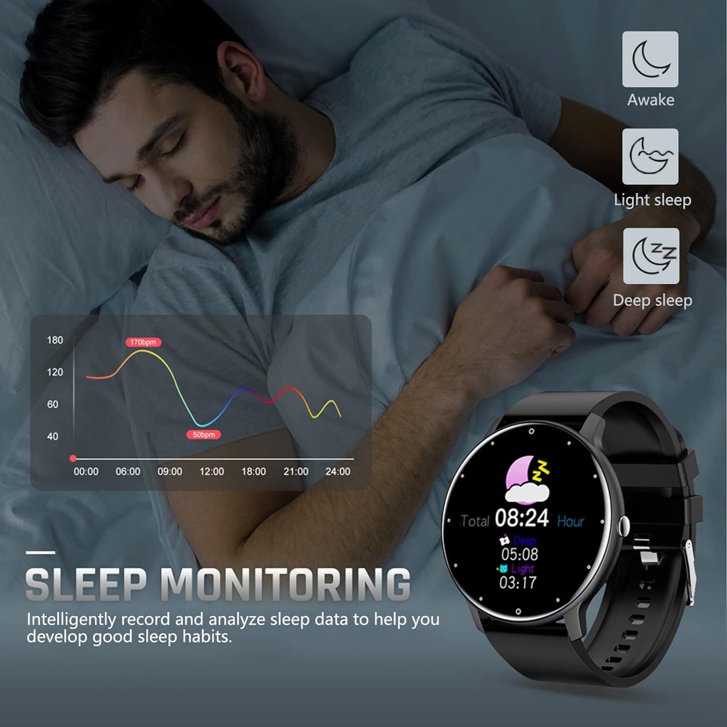 Fitness Gym Activity Tracker HD Touch Screen Smartwatch for Nokia G50