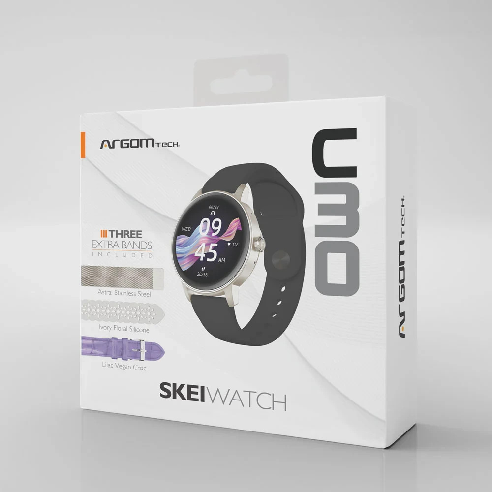 SkeiWatch C61 Smartwatch — Box & Accessories Included — AS-IS / Powers On