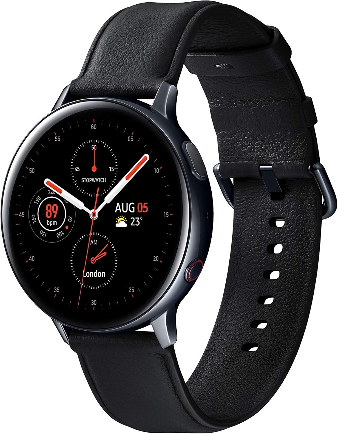 Samsung Galaxy Watch Active 2 SM-R825 44mm Stainless Steel Case with Leather…