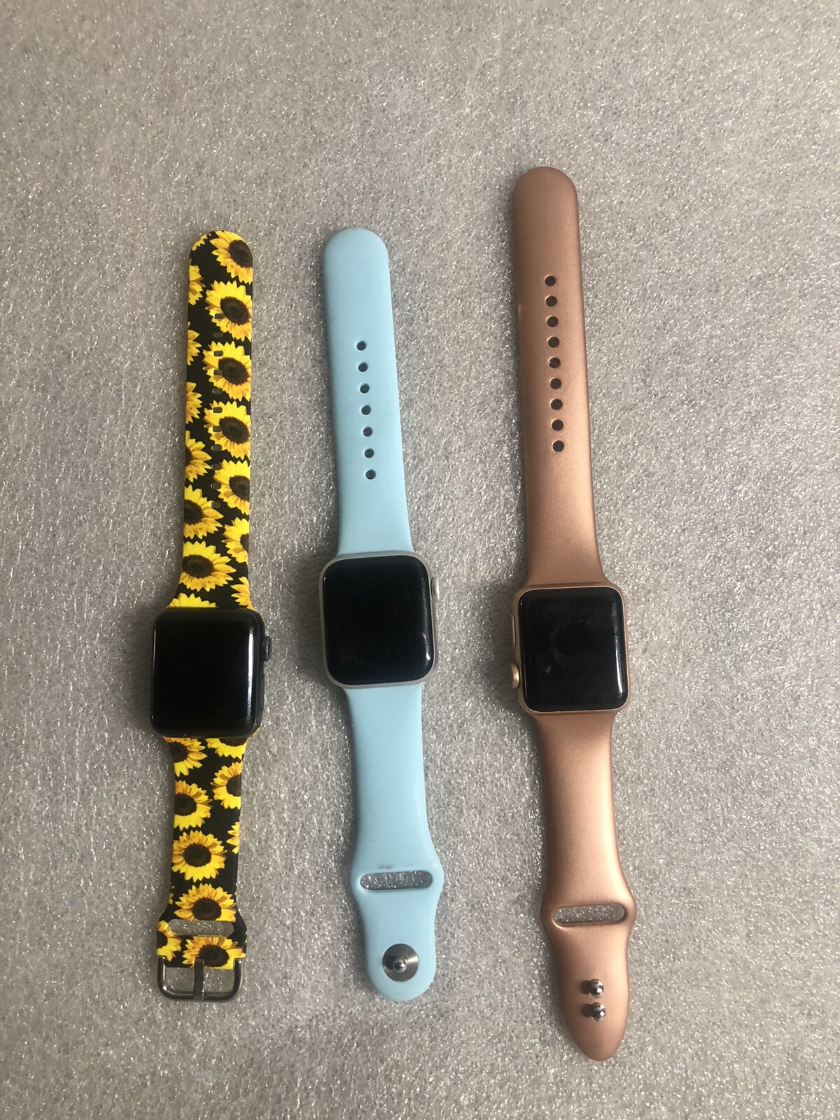 `Lot of 3 Apple Watch Series 6 & 3 – 38mm Parts Or Repair