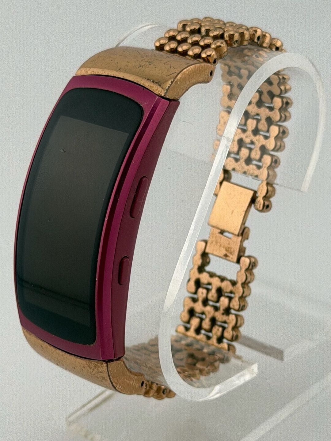 Samsung Gear Fit 2 SM-R360 Pink Fitness Tracker Rose Gold TESTED – WORKS GREAT!
