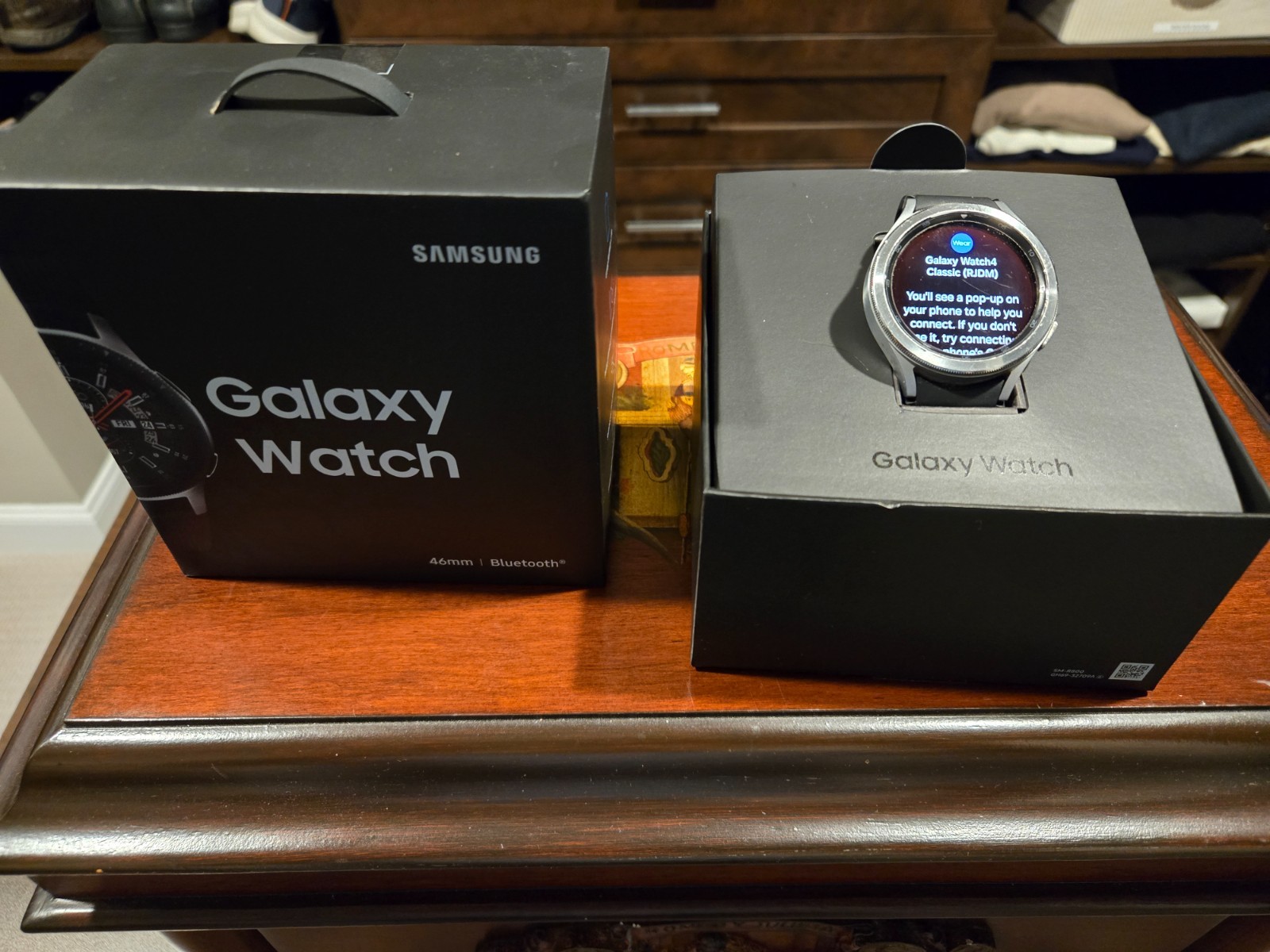 Samsung Galaxy Watch 46mm Used- Silver W/ Black Band.