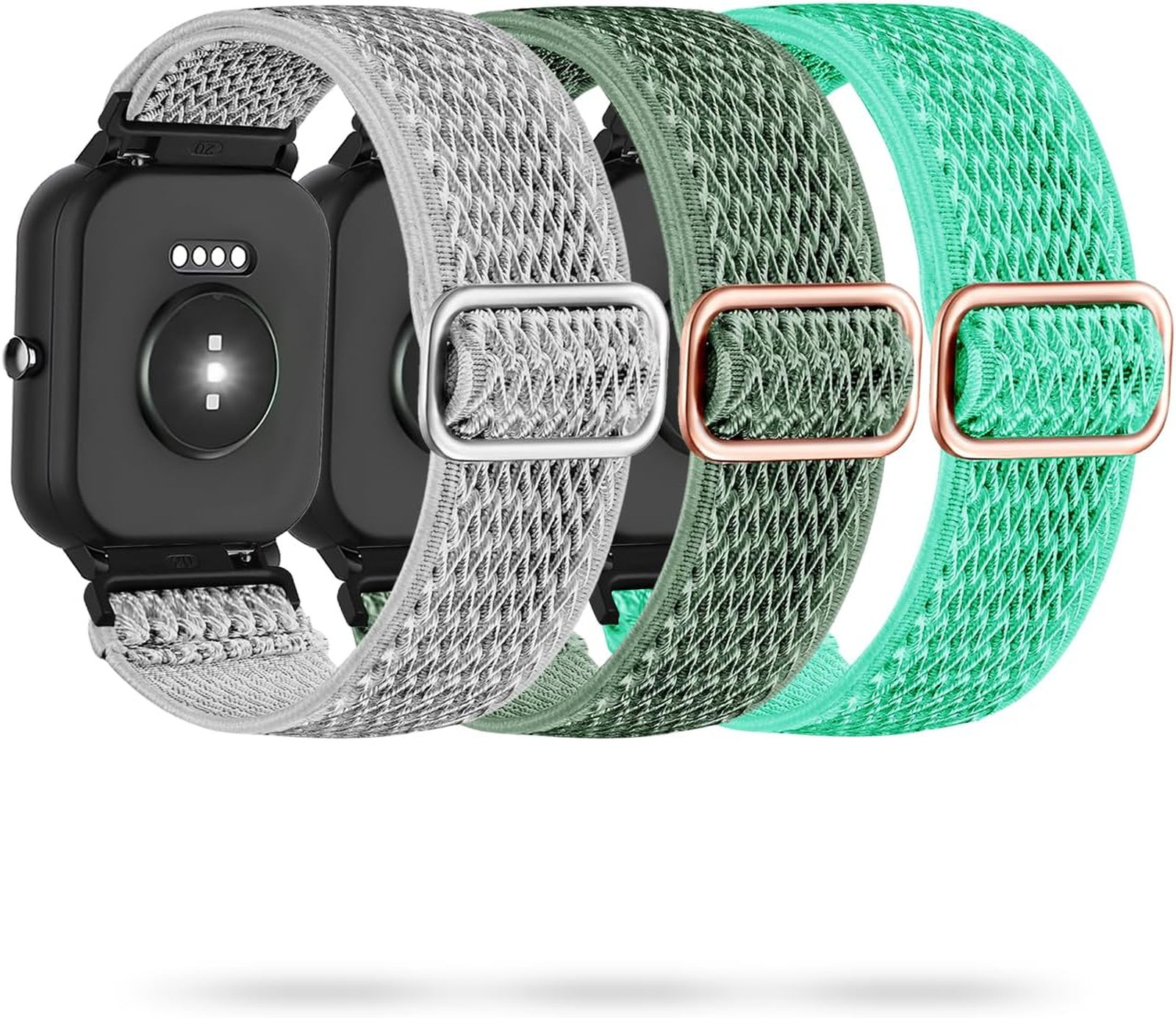Stretchy Nylon Watch Bands 22mm Adjustable Replacement Strap for Spade Co Health