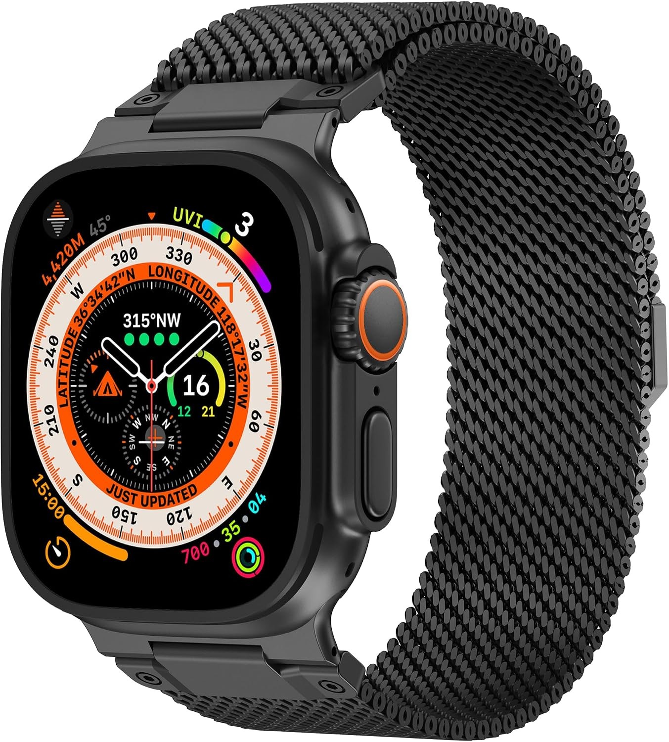 Case For Apple Watch Ultra 49mm 46mm 45mm 44mm 42mm Adjustable Metal Strap
