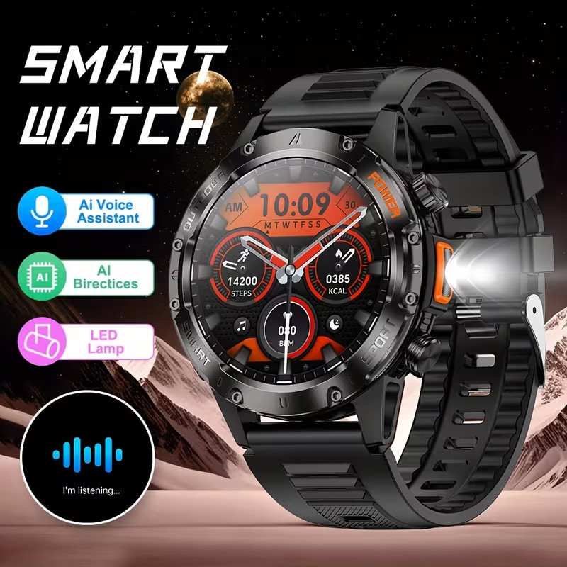 Smart Watch Military Tactical Men Sport Heart Rate Fitness Tracker Wristwatch