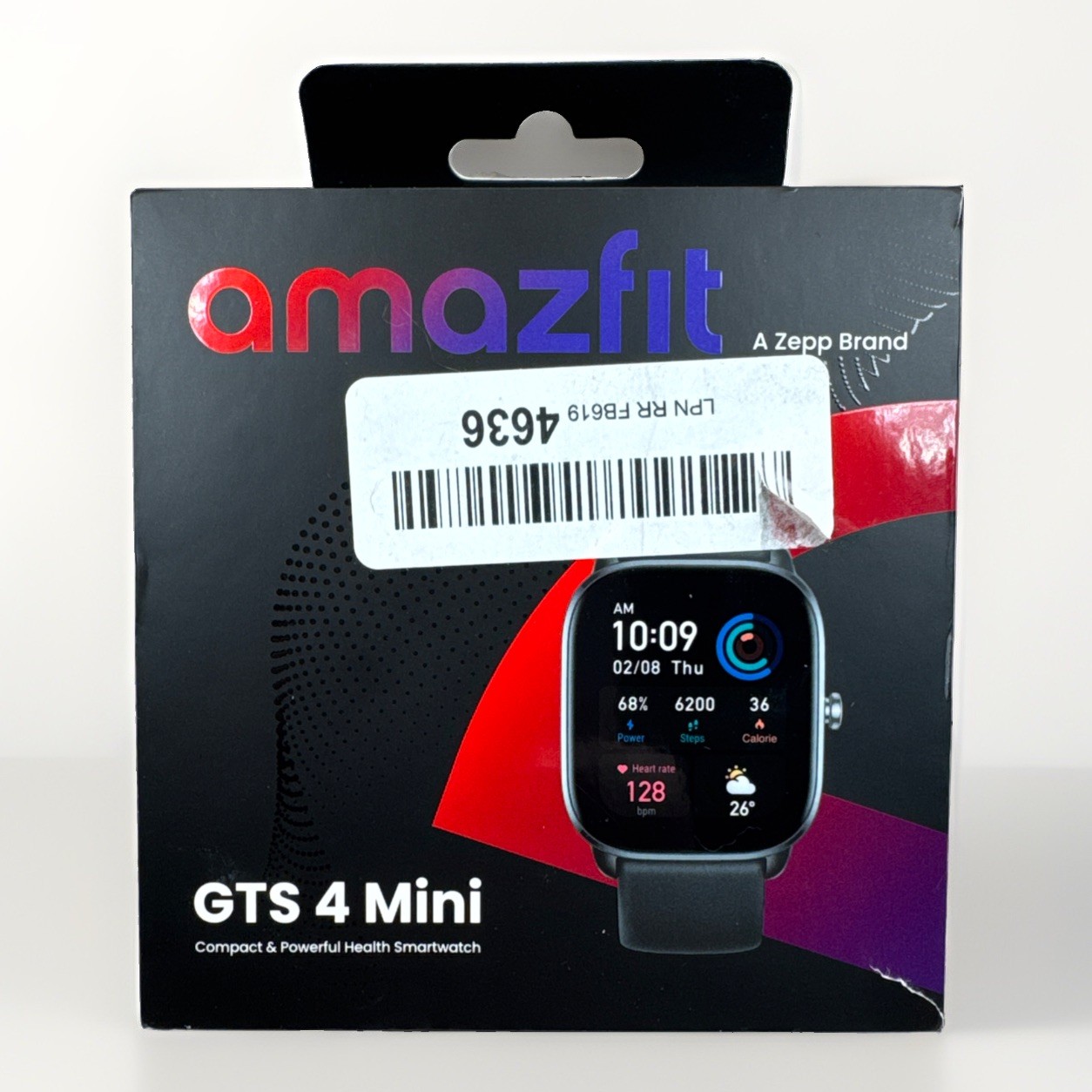 Amazfit GTS 4 Mini 41.8mm Black Case with Black Silicone Band Zepp App W2176OV1N