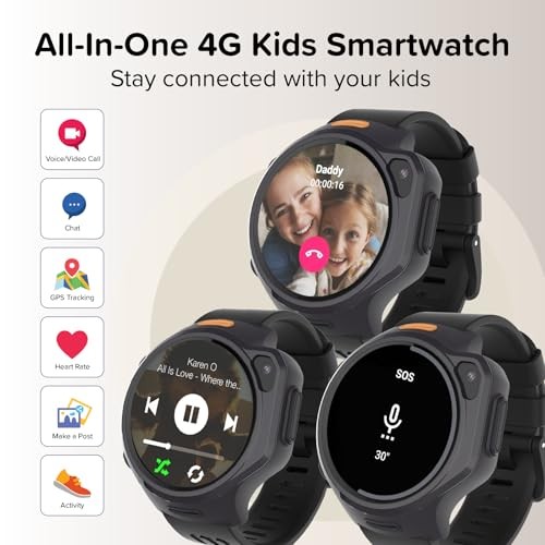 myFirst Fone R2 Kids Smart Watch, GPS Tracker, SOS Safety & Parent App, 5MP Cam