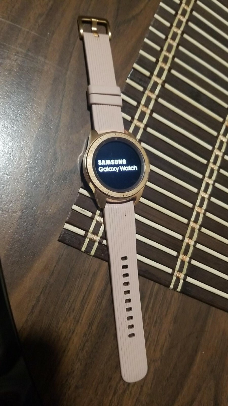 Samsung Galaxy Watch 42mm Rose Gold Stainless Steel Case Pink Classic Buckle…