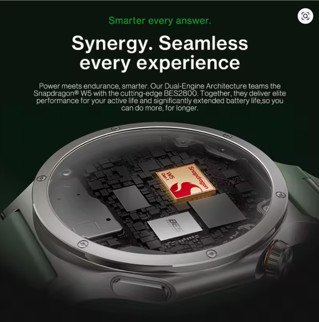 OnePlus Watch 4 – Evergreen Titanium Global Version Smart Watch 1.50” AMOLED
