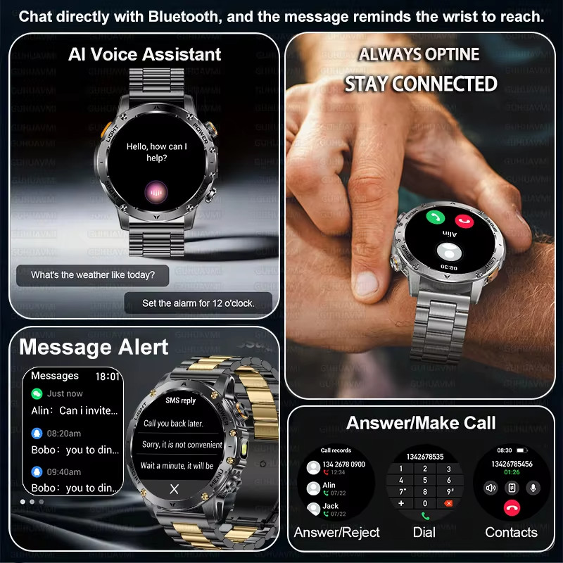 New Military T-Rex 3 Ultra 1000mAh Battery Smart Watch 5ATM Waterproof