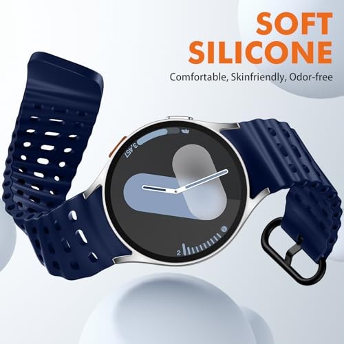 Soft Silicone Strap Compatible with Samsung Galaxy Watch 7 44mm Sport for Men
