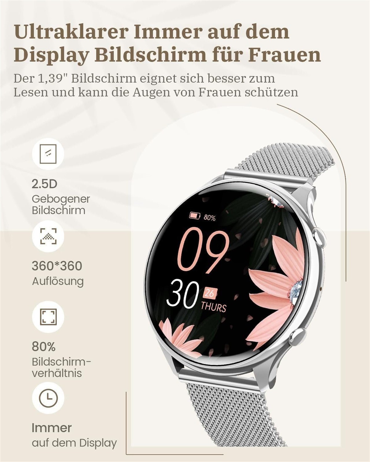 2024 Smart Watch For Women, Waterproof Smartwatch Bluetooth For iPhone Samsung✅