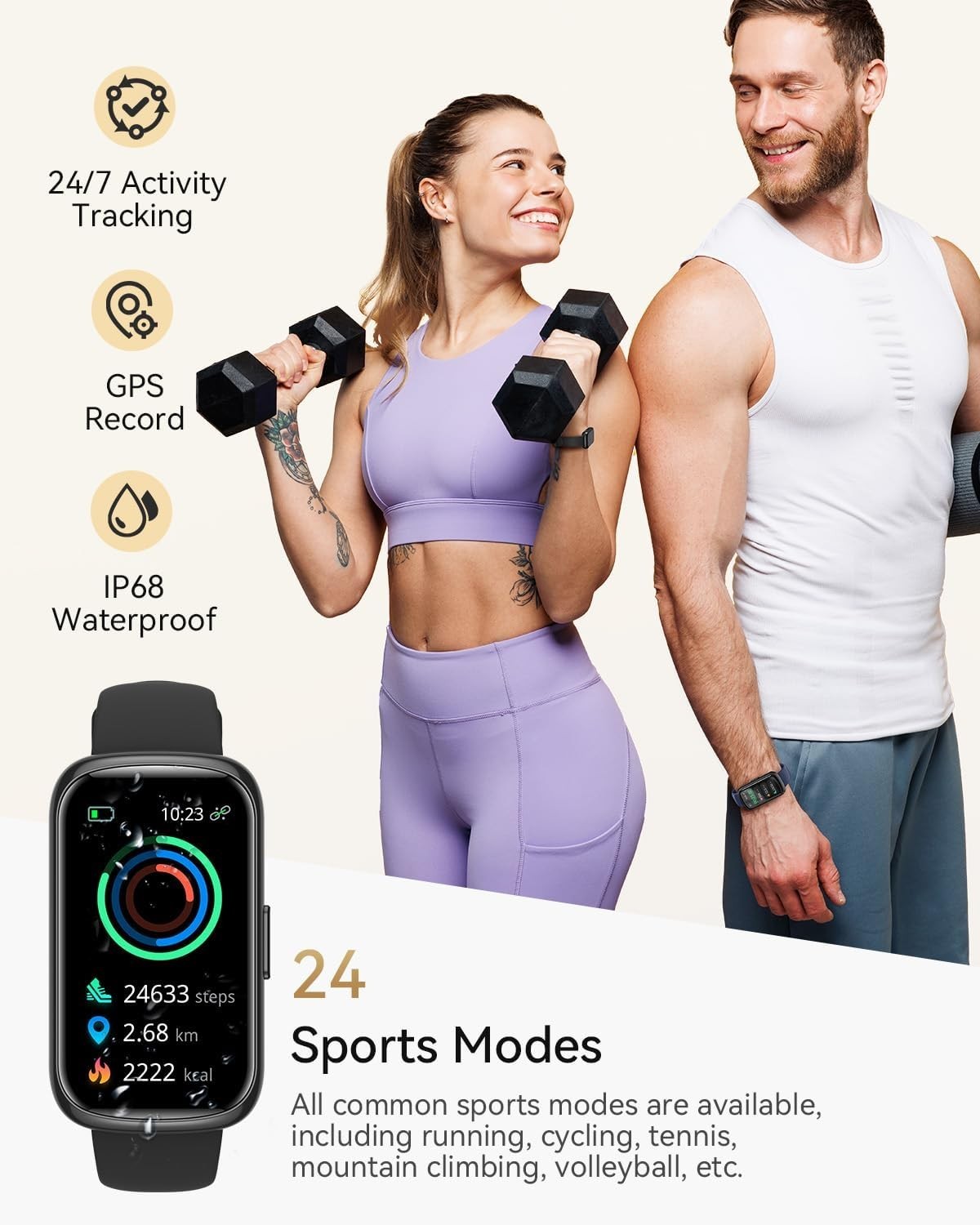 Smart Watch For Men/Women Waterproof Smartwatch Bluetooth iPhone Samsung