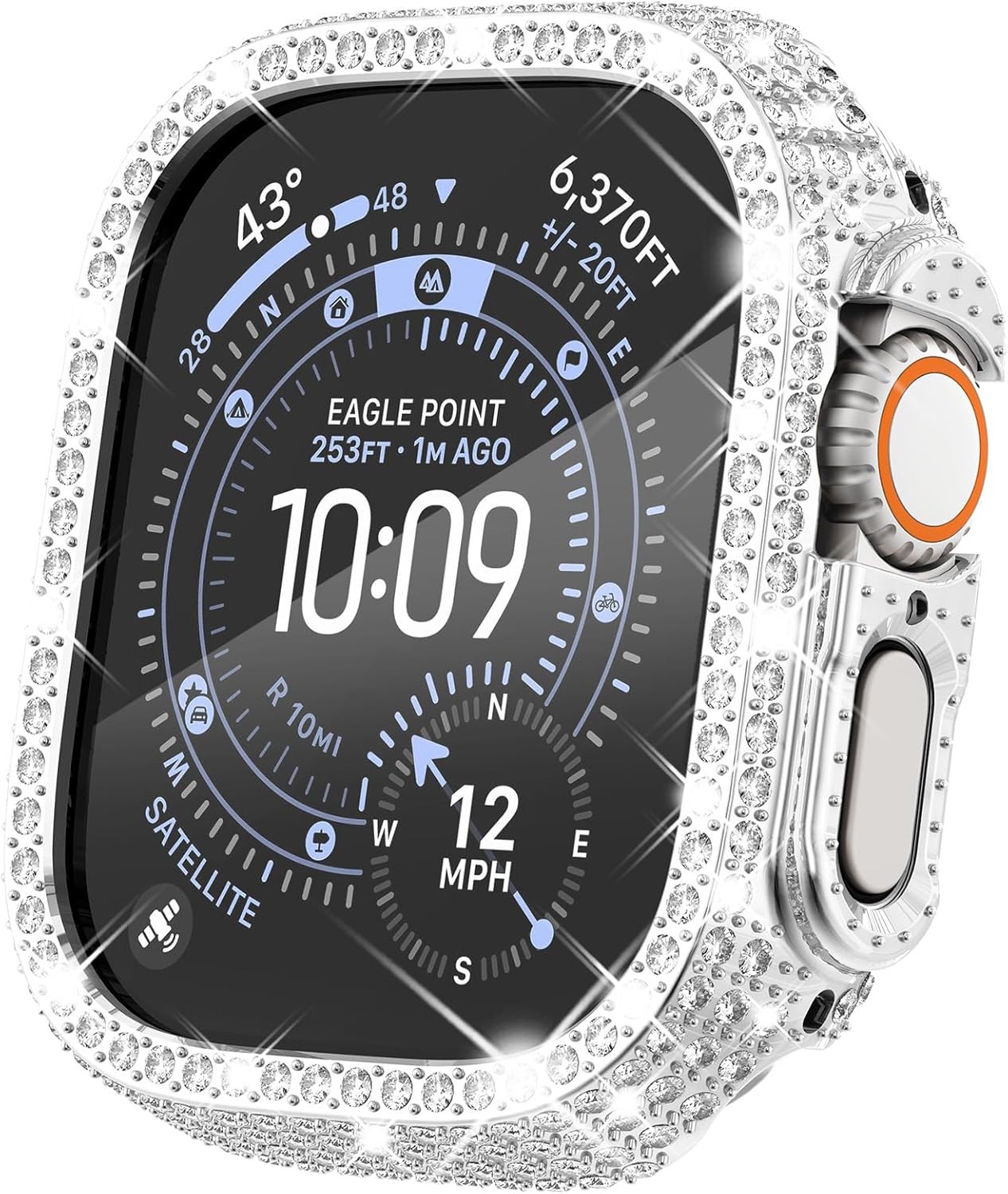 Bling Case with Over 400 Crystal Diamonds for Apple Watch Ultra 49mm
